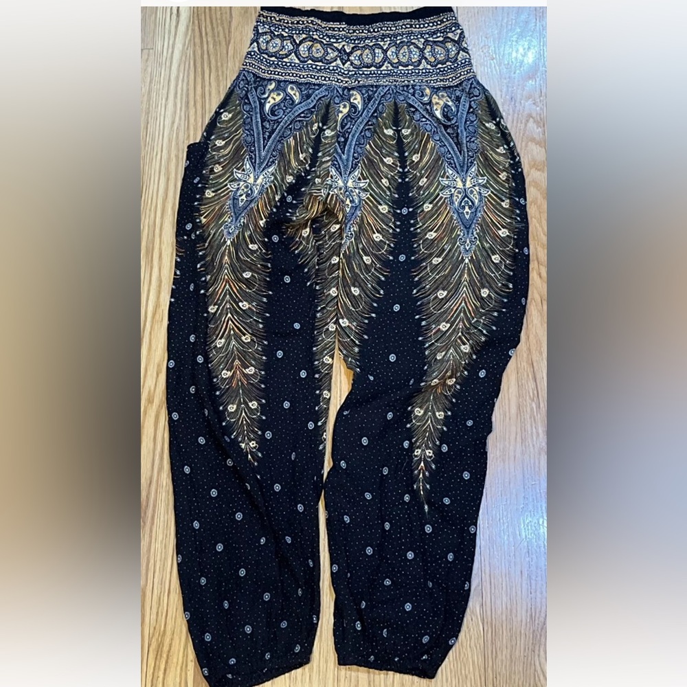 Woman’s Thai Harem Boho Rayon Pants Size Small